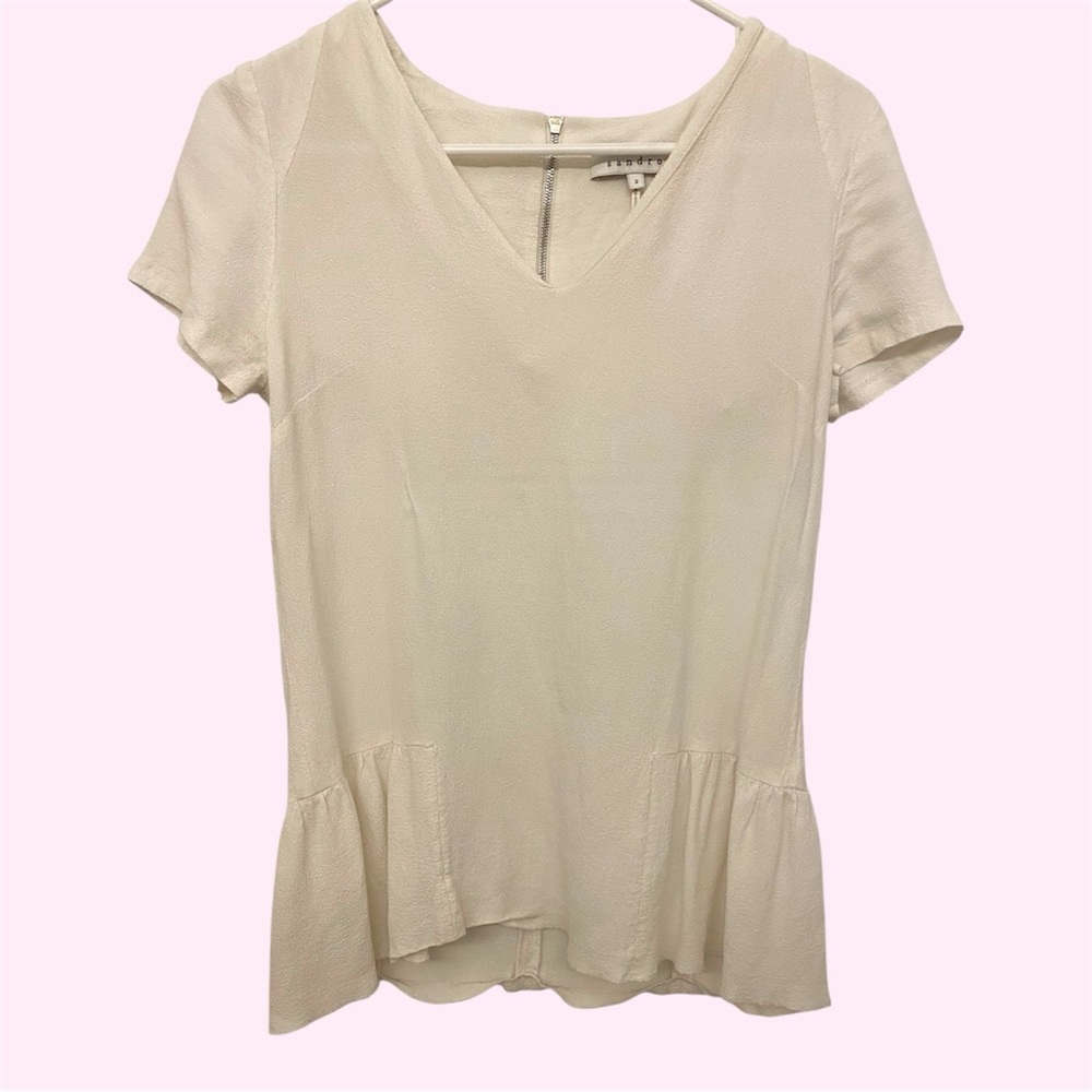 Sandro Off white V-Neck Top